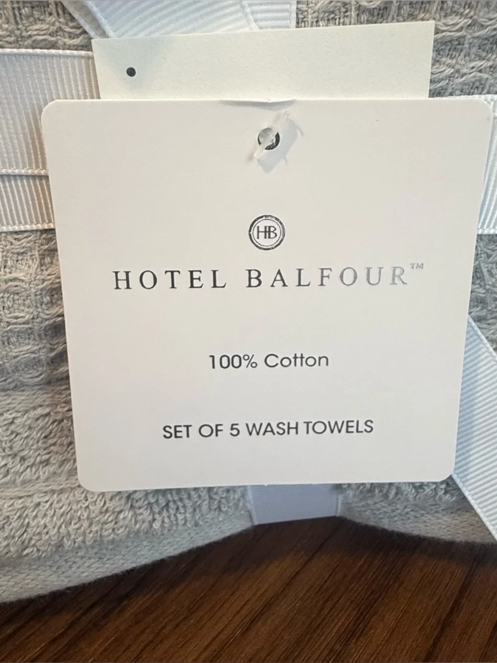Hotel Buffour 5-Pack Waffle Wash Towels - Light Gray